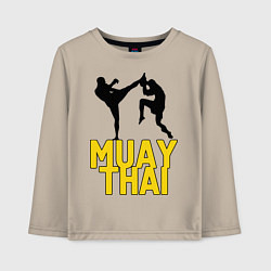 Лонгслив хлопковый детский Muay Thai, цвет: миндальный