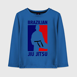 Лонгслив хлопковый детский Brazilian Jiu jitsu, цвет: синий