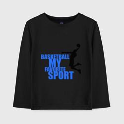Лонгслив хлопковый детский Basketball - my favorite, цвет: черный