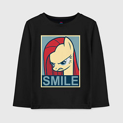 Лонгслив хлопковый детский MLP: Smile, цвет: черный