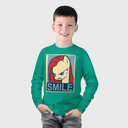 Лонгслив хлопковый детский MLP: Smile, цвет: зеленый — фото 2