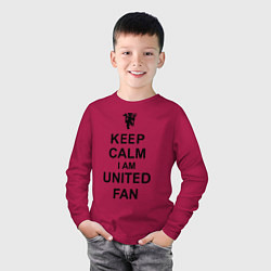 Лонгслив хлопковый детский Keep Calm & United fan, цвет: маджента — фото 2