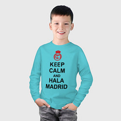 Лонгслив хлопковый детский Keep Calm & Hala Madrid, цвет: бирюзовый — фото 2