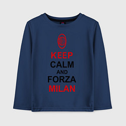 Лонгслив хлопковый детский Keep Calm & Forza Milan, цвет: тёмно-синий