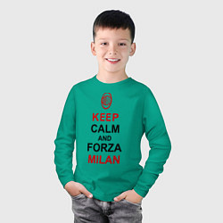 Лонгслив хлопковый детский Keep Calm & Forza Milan, цвет: зеленый — фото 2