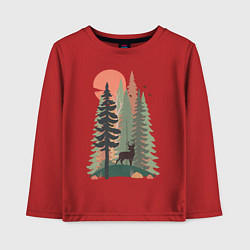 Лонгслив хлопковый детский Forest Adventure, цвет: красный