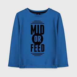 Лонгслив хлопковый детский Mid or feed, цвет: синий