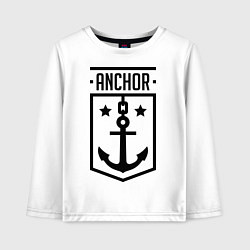 Лонгслив хлопковый детский Anchor Shield, цвет: белый