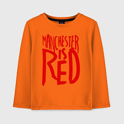 Лонгслив хлопковый детский Manchester is Red, цвет: оранжевый