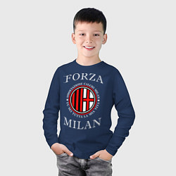 Лонгслив хлопковый детский Forza Milan, цвет: тёмно-синий — фото 2