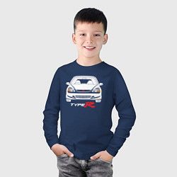 Лонгслив хлопковый детский Honda Civic: Type R, цвет: тёмно-синий — фото 2