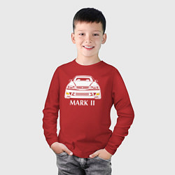 Лонгслив хлопковый детский Toyota Mark2 JZX100, цвет: красный — фото 2