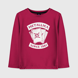 Лонгслив хлопковый детский Metallica Since 1981, цвет: маджента