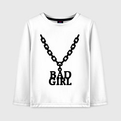 Лонгслив хлопковый детский Bad girl chain, цвет: белый