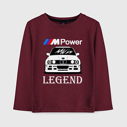 Лонгслив хлопковый детский BMW M Power: Legend, цвет: меланж-бордовый