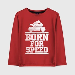 Лонгслив хлопковый детский Born for Speed, цвет: красный
