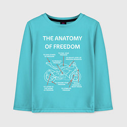 Лонгслив хлопковый детский The Anatomy of Freedom, цвет: бирюзовый