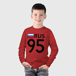 Лонгслив хлопковый детский RUS 95, цвет: красный — фото 2