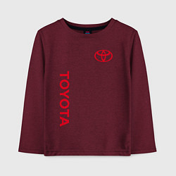 Лонгслив хлопковый детский TOYOTA, цвет: меланж-бордовый