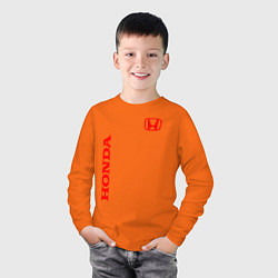 Лонгслив хлопковый детский HONDA, цвет: оранжевый — фото 2