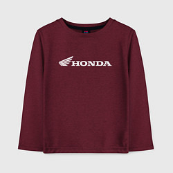 Лонгслив хлопковый детский HONDA, цвет: меланж-бордовый
