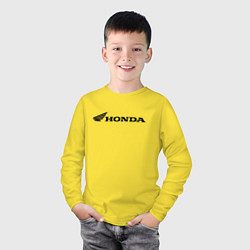 Лонгслив хлопковый детский HONDA, цвет: желтый — фото 2