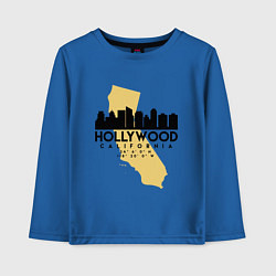 Лонгслив хлопковый детский Голливуд - США, цвет: синий