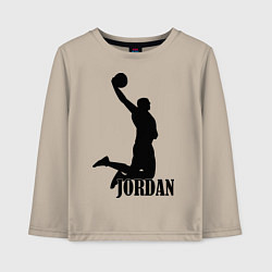 Лонгслив хлопковый детский Jordan Basketball, цвет: миндальный