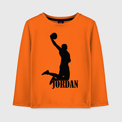 Лонгслив хлопковый детский Jordan Basketball, цвет: оранжевый