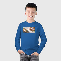 Лонгслив хлопковый детский Сотворение Адама с Пончиками, цвет: синий — фото 2