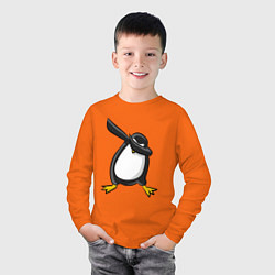 Лонгслив хлопковый детский DAB Pinguin, цвет: оранжевый — фото 2