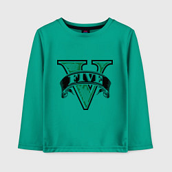 Лонгслив хлопковый детский GTA V: Logo, цвет: зеленый