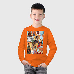Лонгслив хлопковый детский GTA 5: Stories, цвет: оранжевый — фото 2