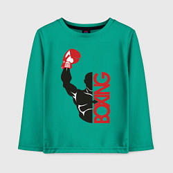 Лонгслив хлопковый детский Boxing, цвет: зеленый