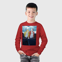 Лонгслив хлопковый детский Моя геройская академия, цвет: красный — фото 2