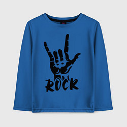 Лонгслив хлопковый детский Real Rock, цвет: синий