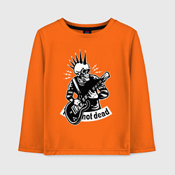 Лонгслив хлопковый детский Punks not dead - motto, цвет: оранжевый