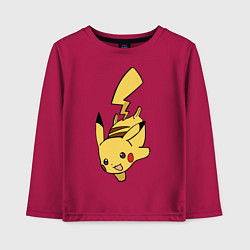 Лонгслив хлопковый детский Радостный Пикачуха, цвет: маджента