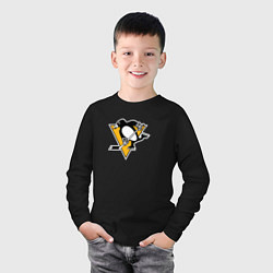 Лонгслив хлопковый детский Pittsburgh Penguins: Evgeni Malkin, цвет: черный — фото 2