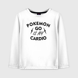 Лонгслив хлопковый детский Pokemon go is my Cardio, цвет: белый