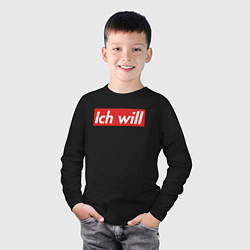 Лонгслив хлопковый детский Ich will, цвет: черный — фото 2