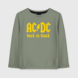 Лонгслив хлопковый детский ACDC BACK IN BLACK, цвет: авокадо