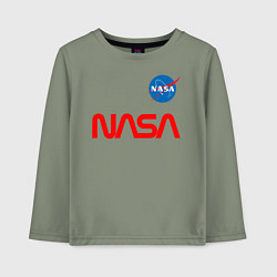 Лонгслив хлопковый детский Nasa mania, цвет: авокадо