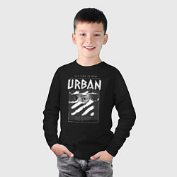 Лонгслив хлопковый детский Black urban style, цвет: черный — фото 2