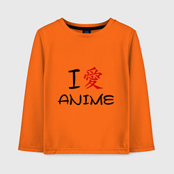 Лонгслив хлопковый детский I love anime, цвет: оранжевый