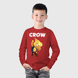 Лонгслив хлопковый детский BRAWL STARS CROW PHOENIX, цвет: красный — фото 2