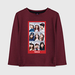 Лонгслив хлопковый детский TWICE, цвет: меланж-бордовый