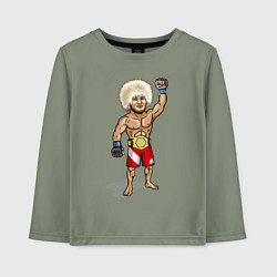 Лонгслив хлопковый детский Хабиб Нурмагомедов, цвет: авокадо