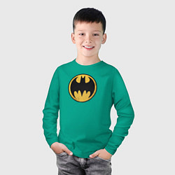 Лонгслив хлопковый детский Batman Sign, цвет: зеленый — фото 2