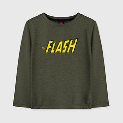 Лонгслив хлопковый детский The Flash, цвет: меланж-хаки